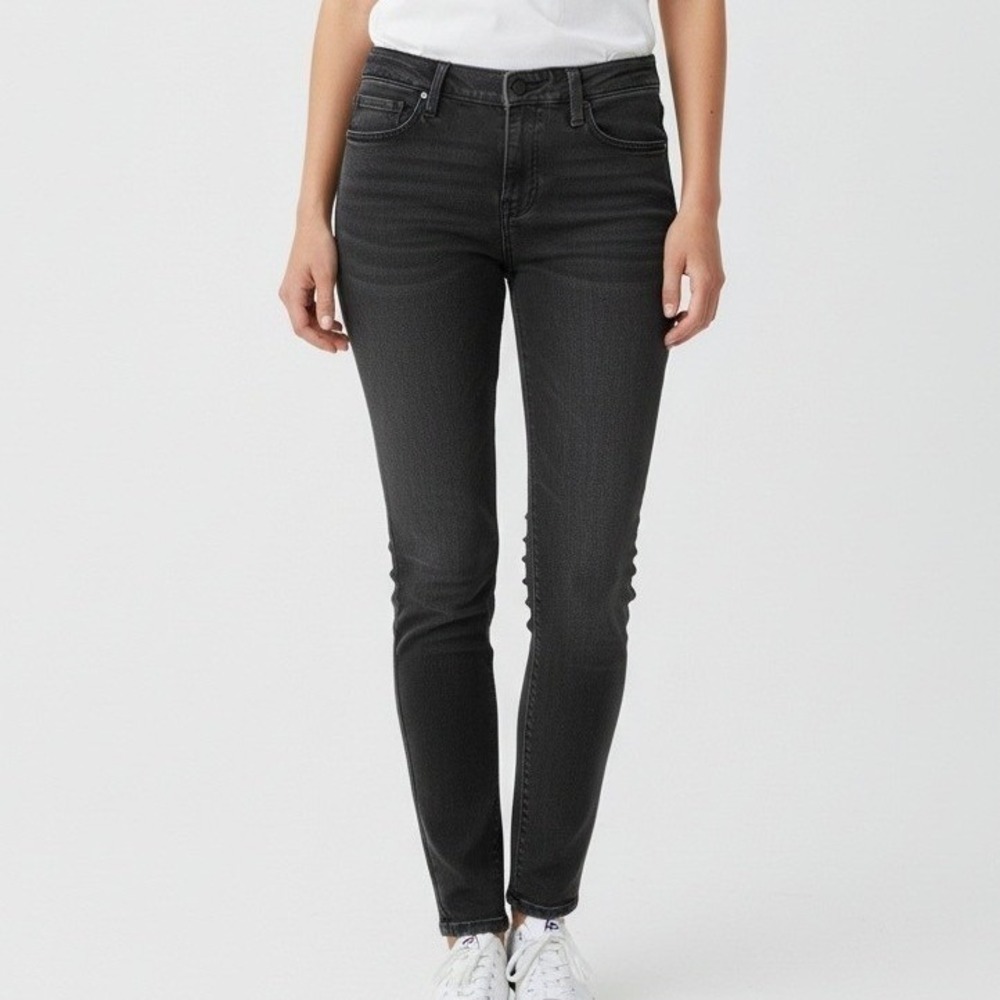 Ann Taylor Loft Modern Skinny Jeans Charcoal Black Denim Size 8 Mid Rise Stretch